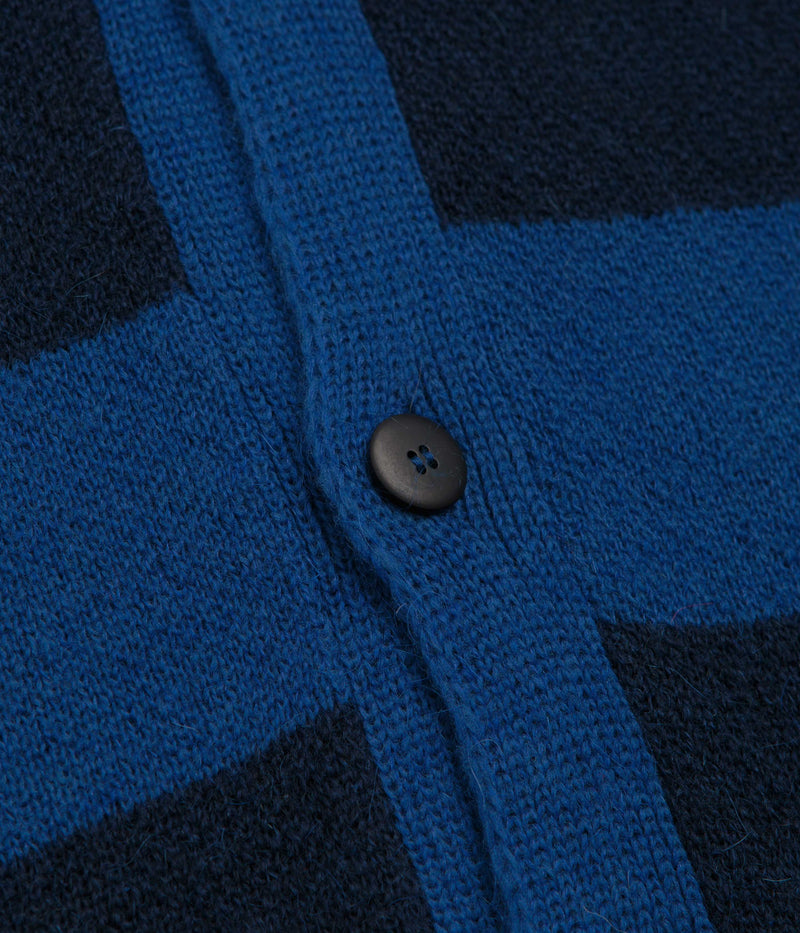 No Problemo Striped Mohair Oversized Cardigan in Blue Multi