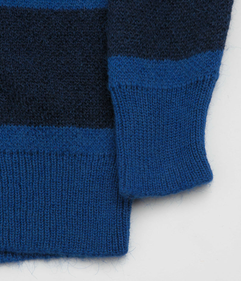 No Problemo Striped Mohair Oversized Cardigan in Blue Multi