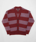 No Problemo Striped Mohair Oversized Cardigan in Burgundy Multi