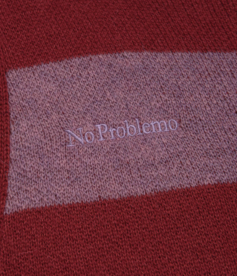 No Problemo Striped Mohair Oversized Cardigan in Burgundy Multi