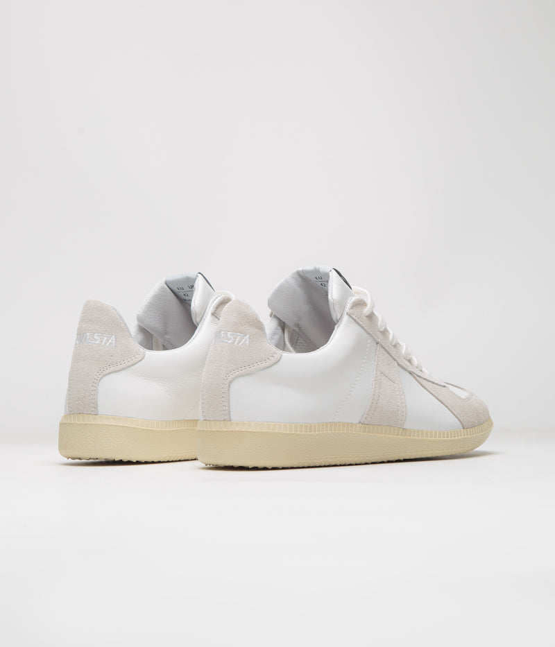 Novesta All Leather German Army Trainer Shoes in White and Ecru