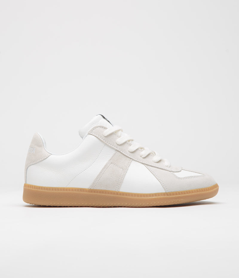 Novesta All Leather German Army Trainer Shoes in White and Transparent