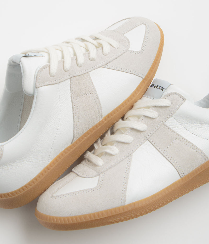 Novesta All Leather German Army Trainer Shoes in White and Transparent