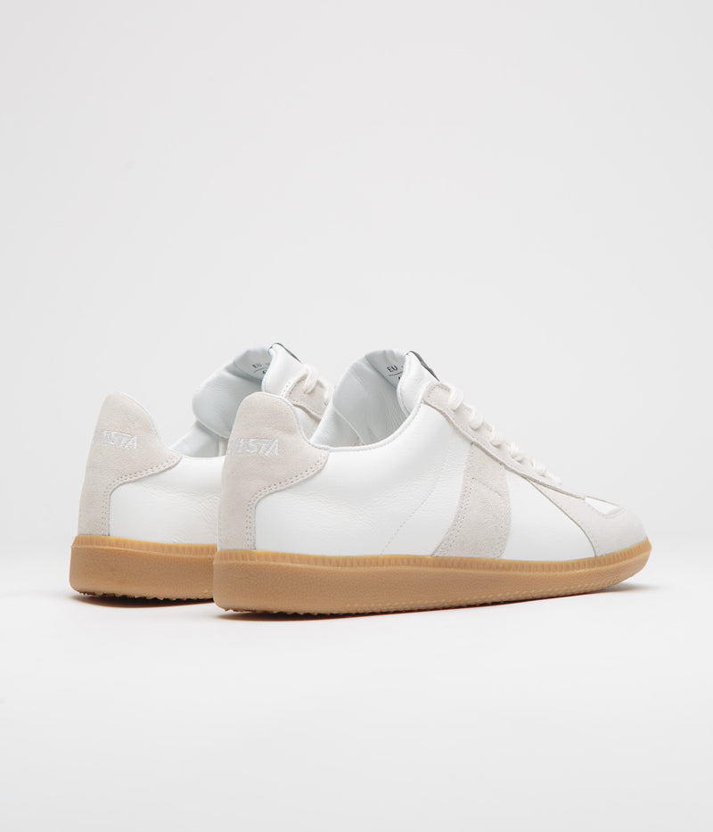 Novesta All Leather German Army Trainer Shoes in White and Transparent
