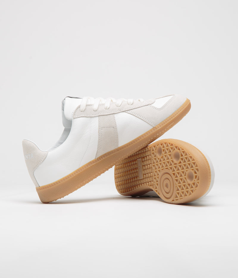 Novesta All Leather German Army Trainer Shoes in White and Transparent