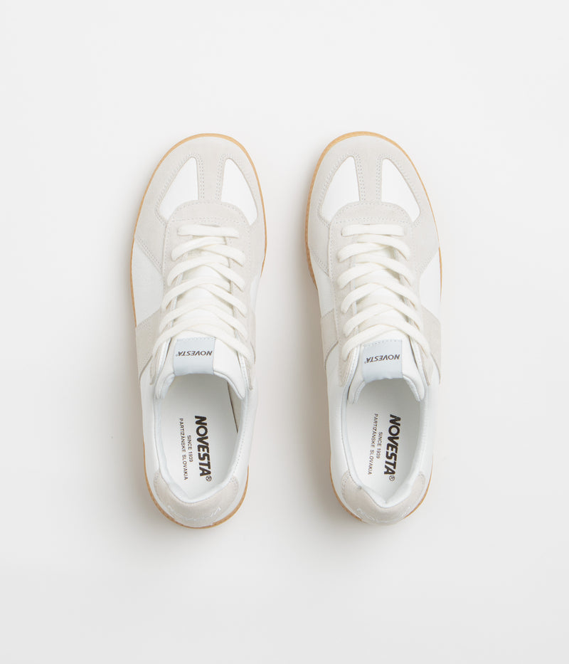 Novesta All Leather German Army Trainer Shoes in White and Transparent