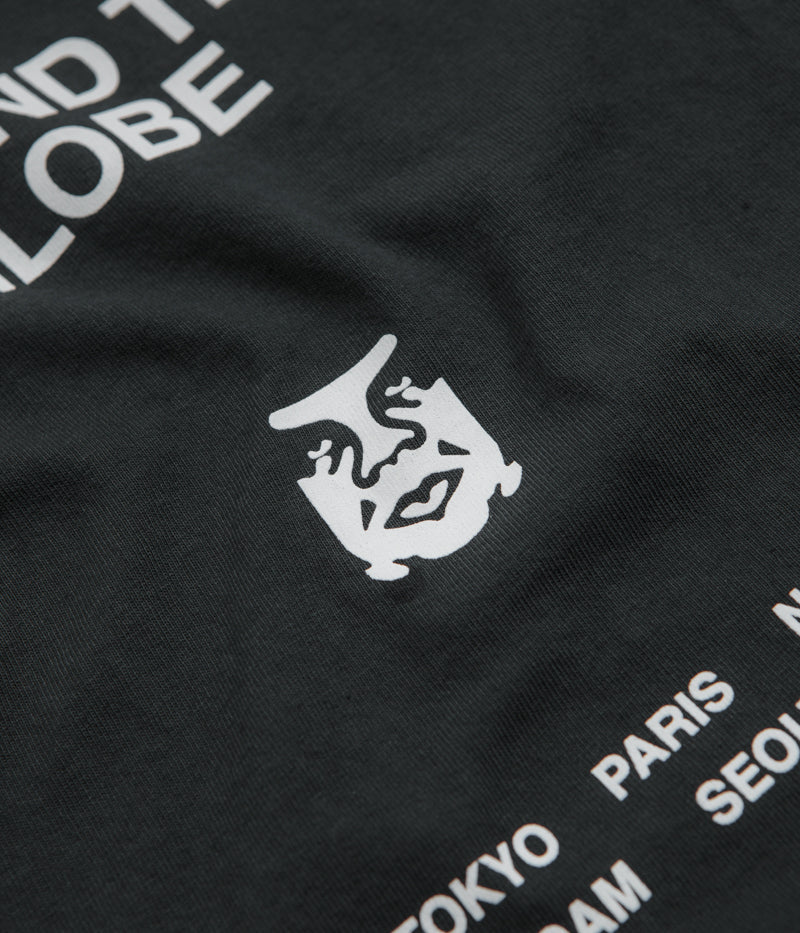 Obey Around The Globe T-Shirt in Pigment True Vintage Black