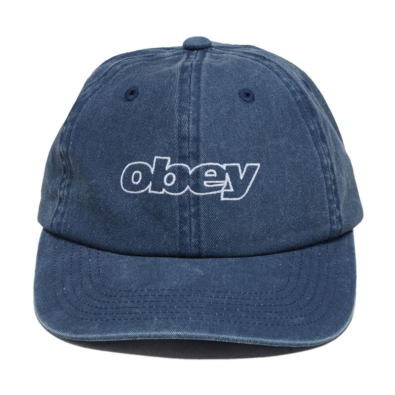 Obey Pigment Slanted 6 Panel Snapback Hat - Pigment Navy
