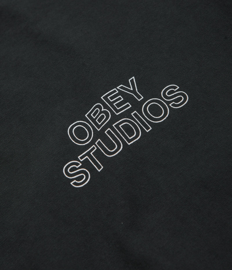 Obey Studios Outline T-Shirt in Pigment True Vintage Black