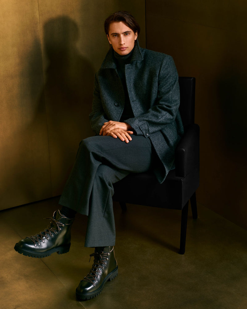 Pants in a Melange Grey Wool Blend