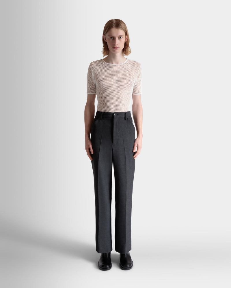 Pants in a Melange Grey Wool Blend