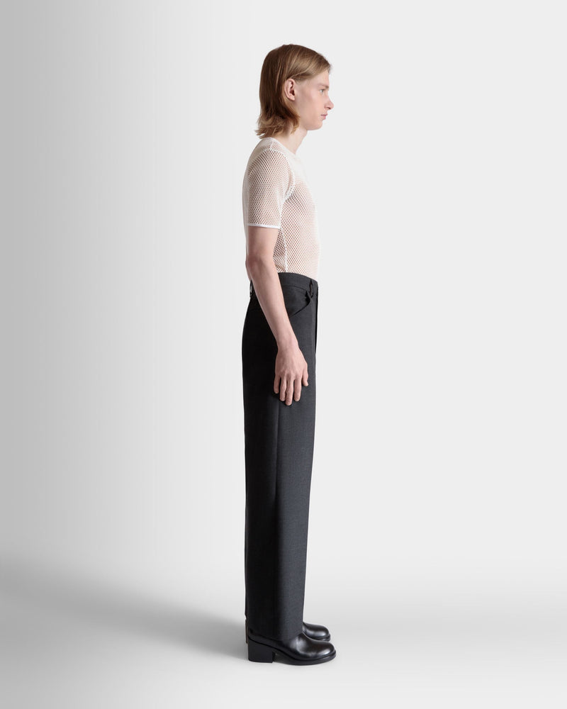 Pants in a Melange Grey Wool Blend