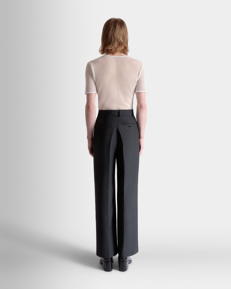 Pants in a Melange Grey Wool Blend