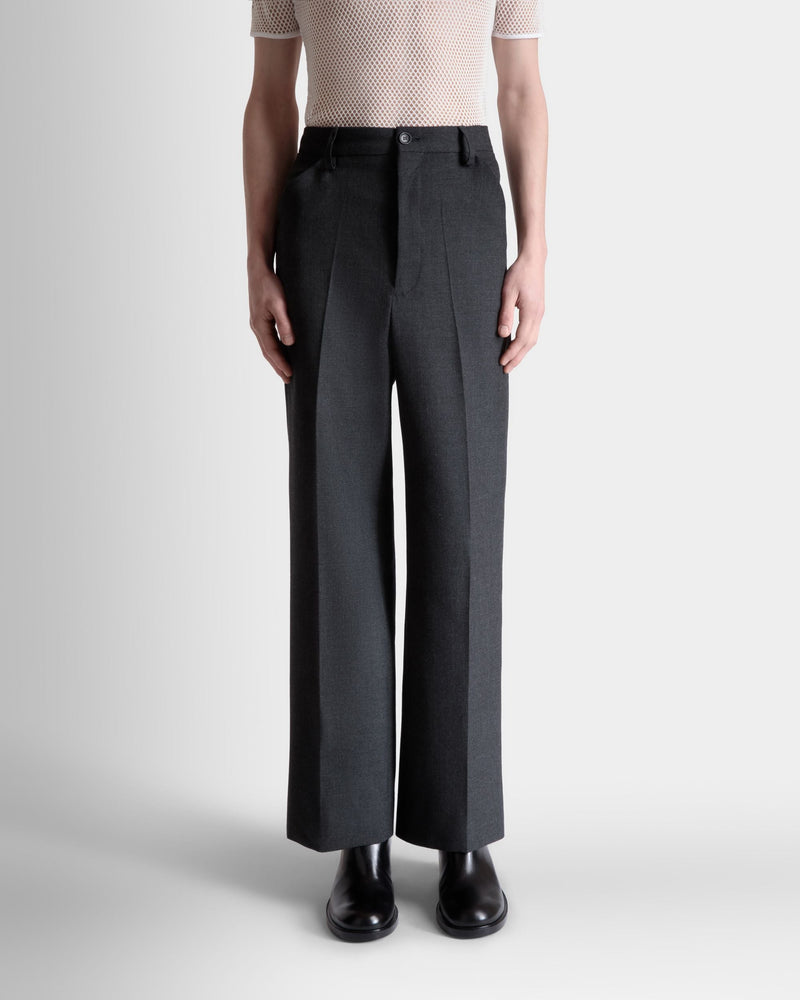 Pants in a Melange Grey Wool Blend