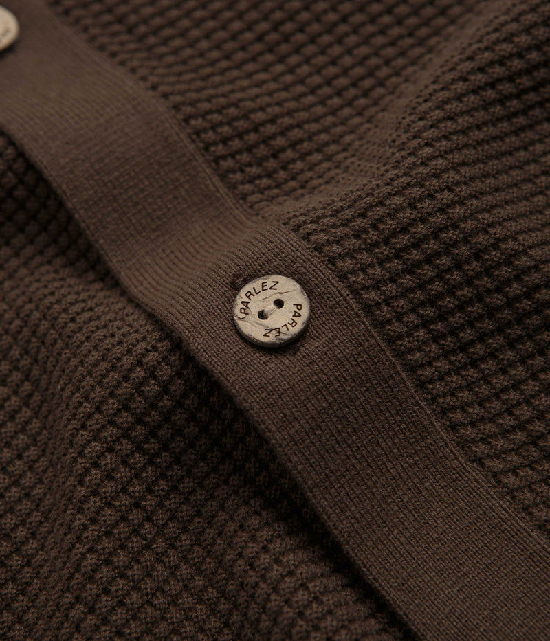 Parlez Arthur Knit Cardigan in Mocha Brown