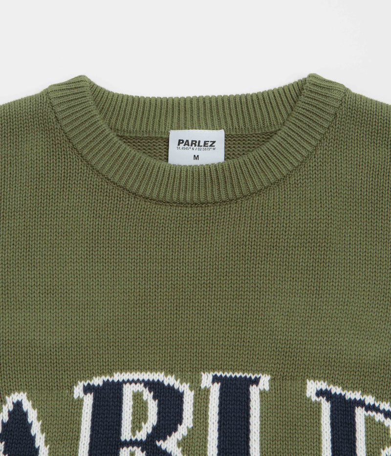 Parlez Phelan Crewneck Sweatshirt in Olive Green