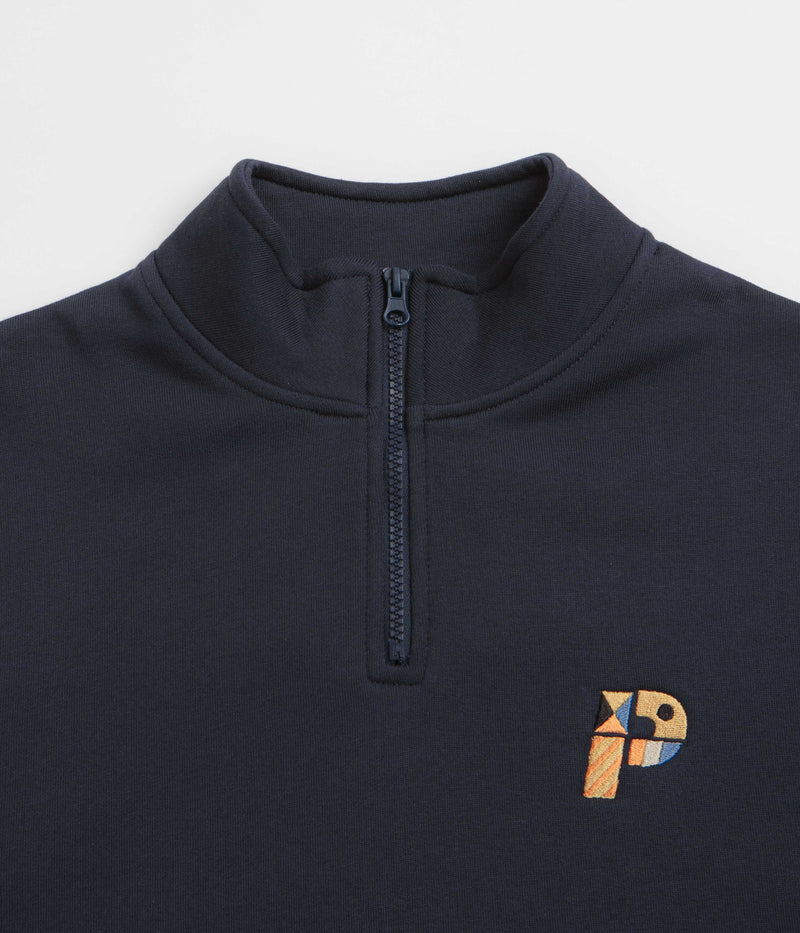 Parlez Warner 1/4 Zip Sweatshirt in Navy