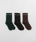 Pass Port Hi Sox Socks (3 Pack) in Black and Brown / Green
