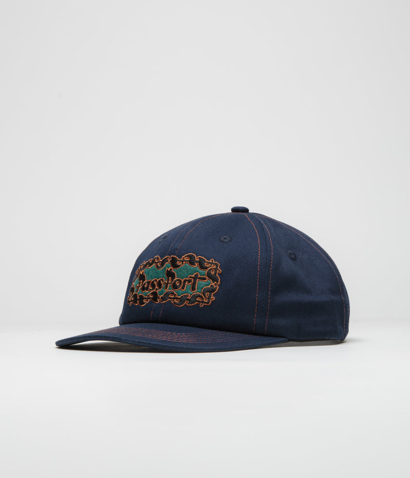Pass Port Pattoned Casual Cap in Navy