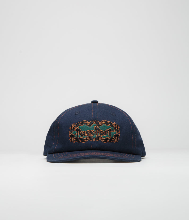 Pass Port Pattoned Casual Cap in Navy