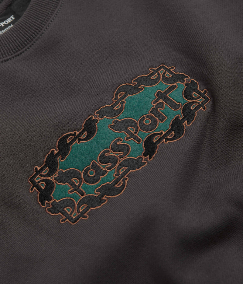 Pass Port Pattoned Crewneck Sweatshirt in Tar