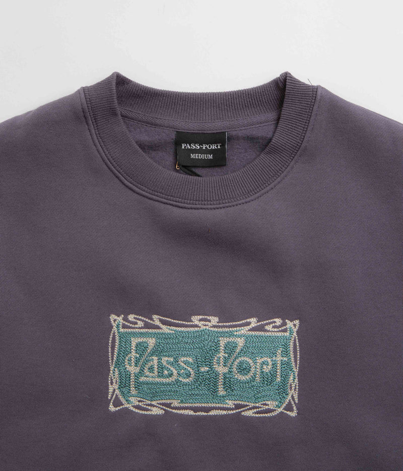Pass Port Plume Crewneck Sweatshirt in Dusty Blue