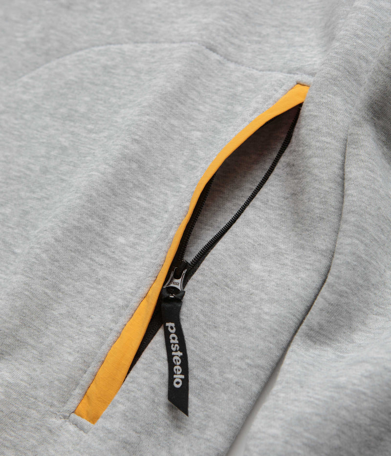 Pasteelo Contrast 1/4 Zip Sweatshirt in Heather Grey and Gold