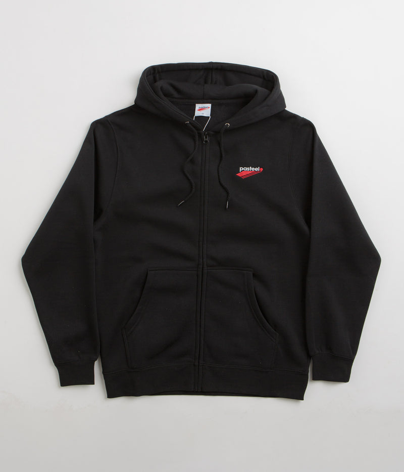 Pasteelo Embroidered O.G. Zip Hoodie in Black