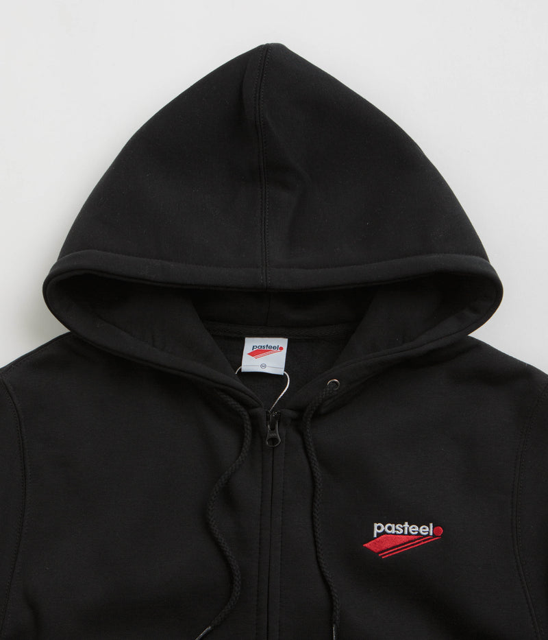 Pasteelo Embroidered O.G. Zip Hoodie in Black
