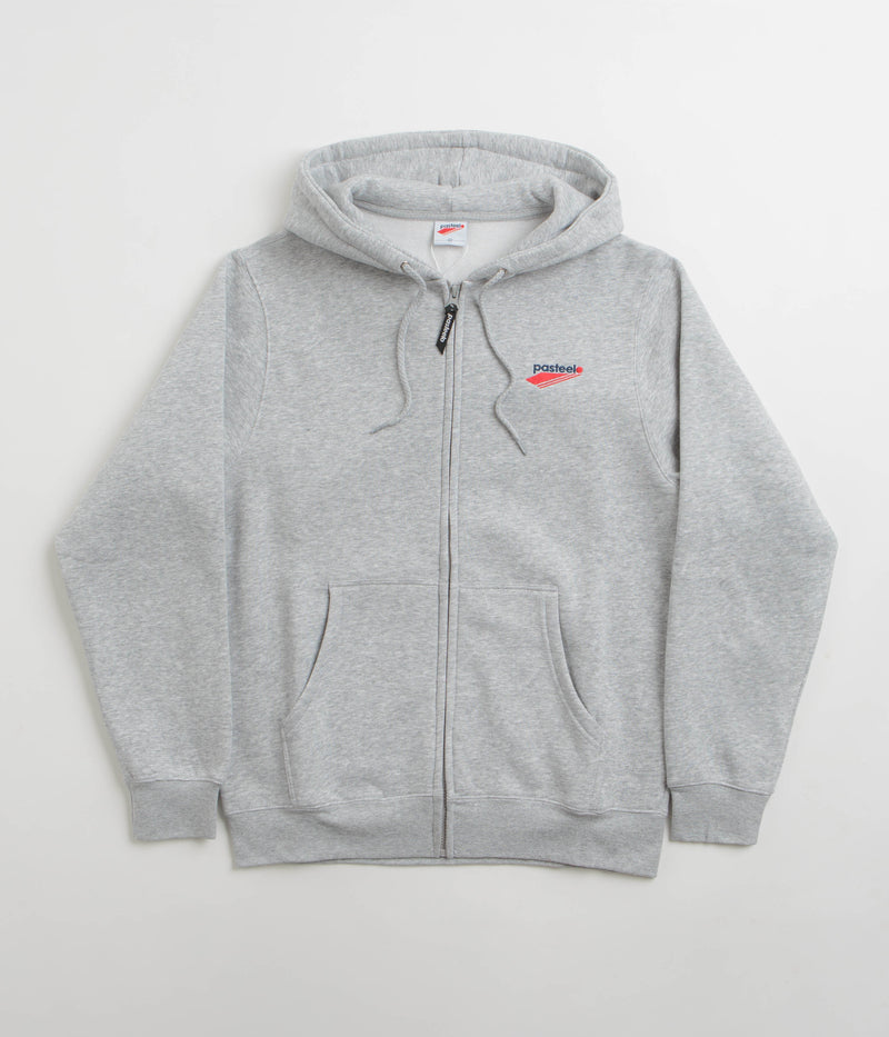 Pasteelo Embroidered O.G. Zip Hoodie in Heather Grey
