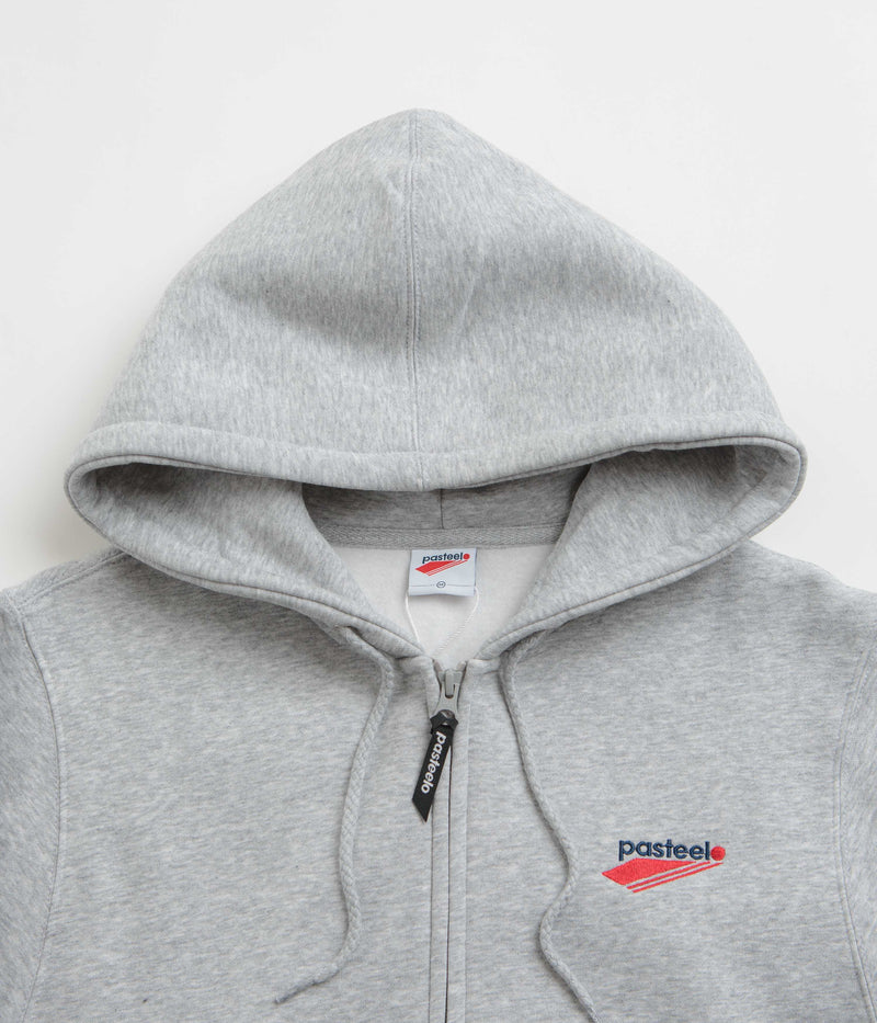 Pasteelo Embroidered O.G. Zip Hoodie in Heather Grey