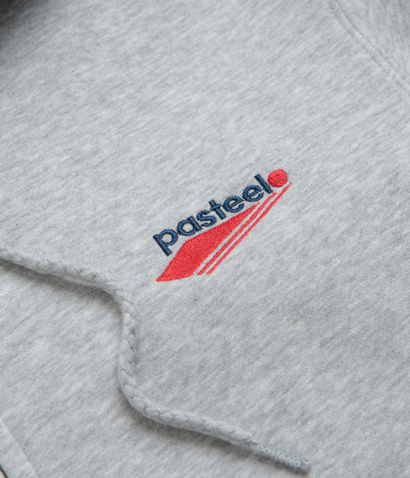 Pasteelo Embroidered O.G. Zip Hoodie in Heather Grey