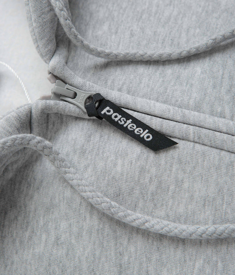 Pasteelo Embroidered O.G. Zip Hoodie in Heather Grey