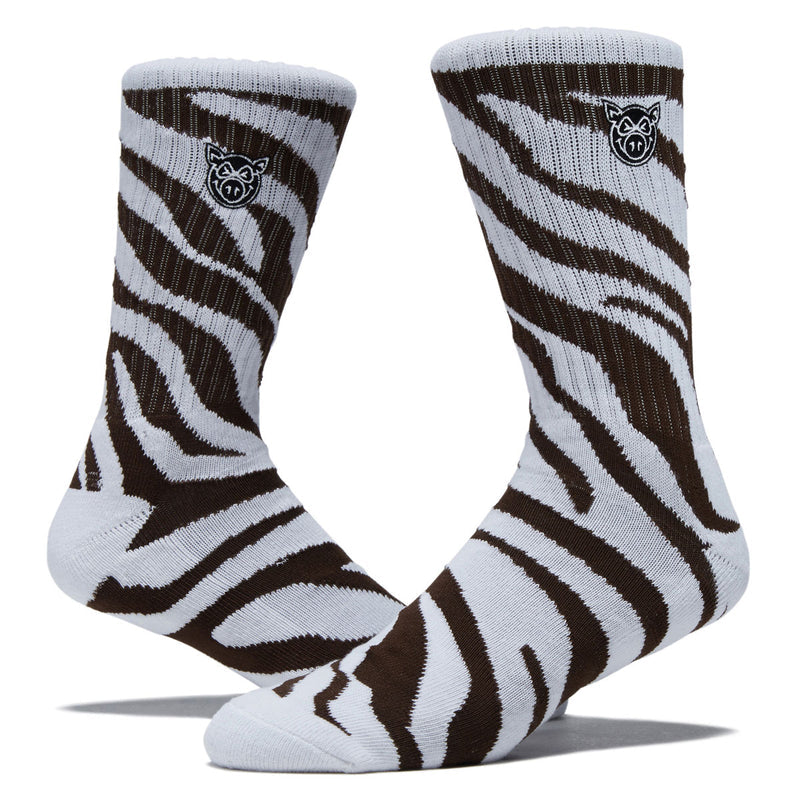 Pig Zebra Socks - Brown
