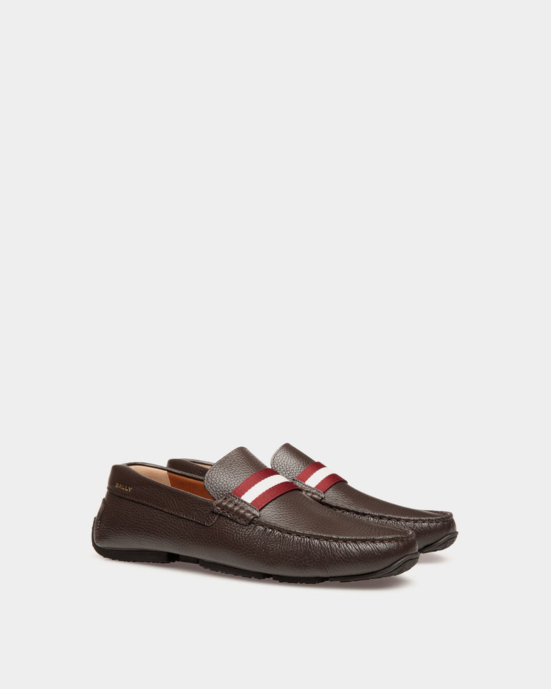 Pilot Driver In Brown Grained Leather