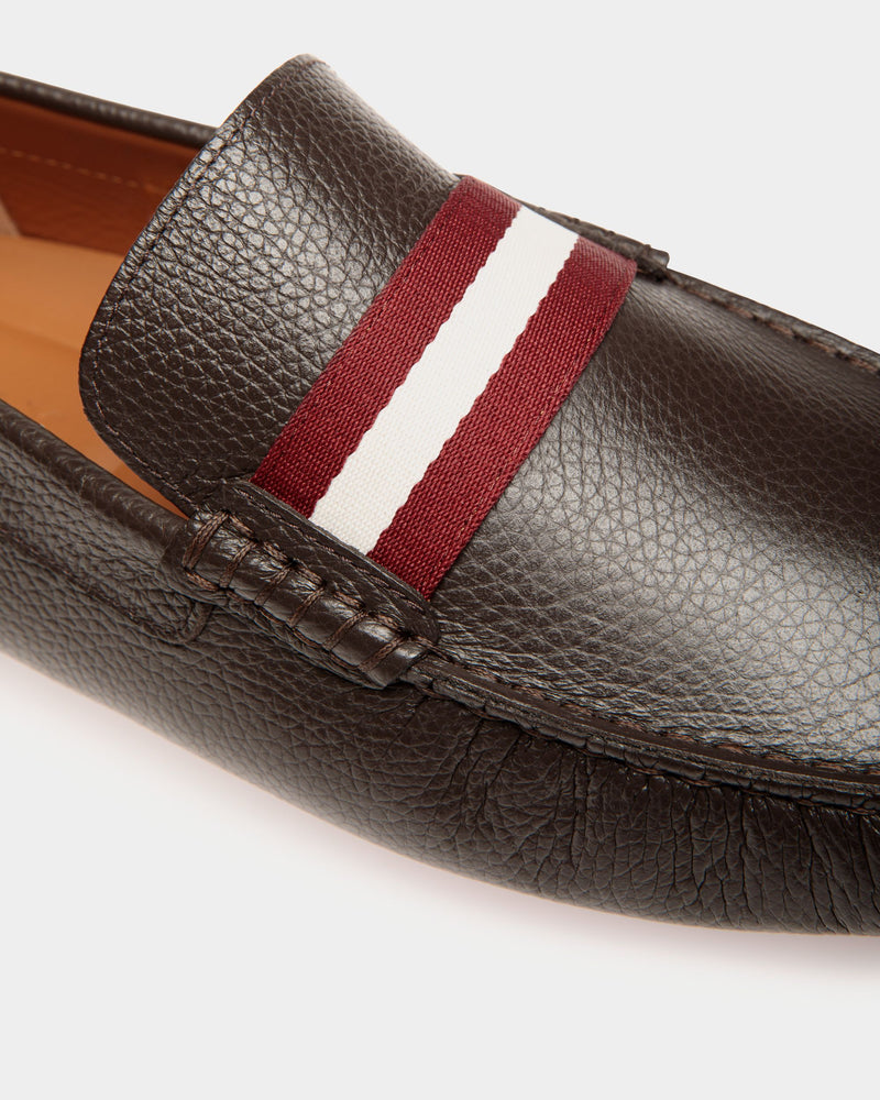Pilot Driver In Brown Grained Leather