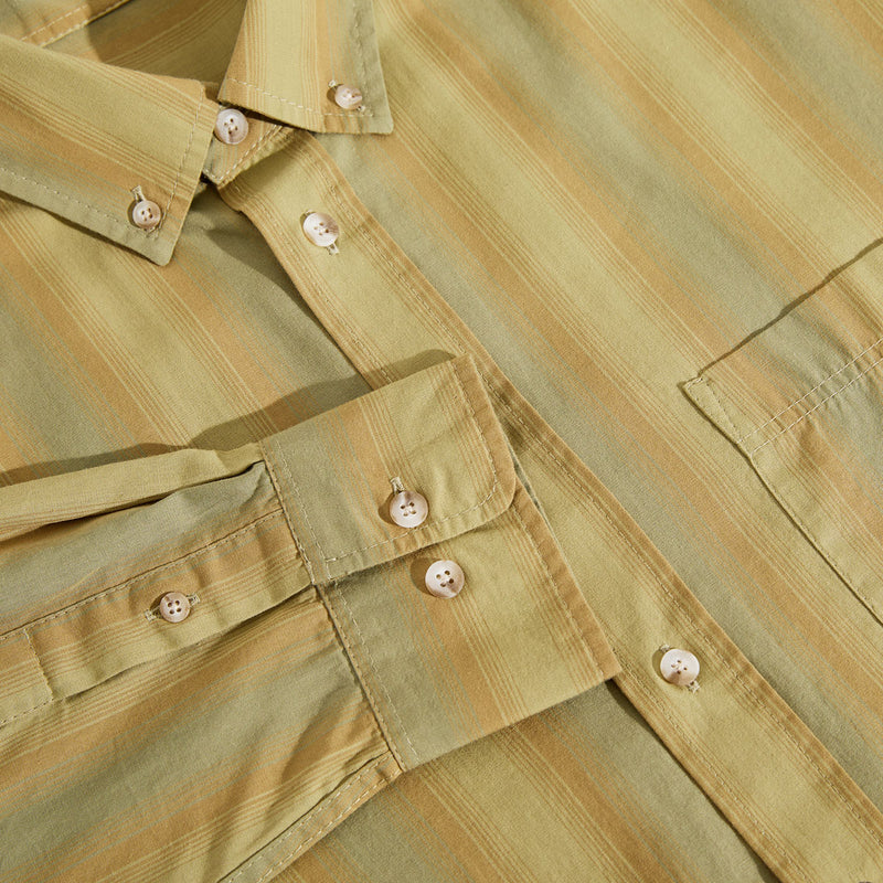 Polar Ben Long Sleeve Shirt - Green Stripe