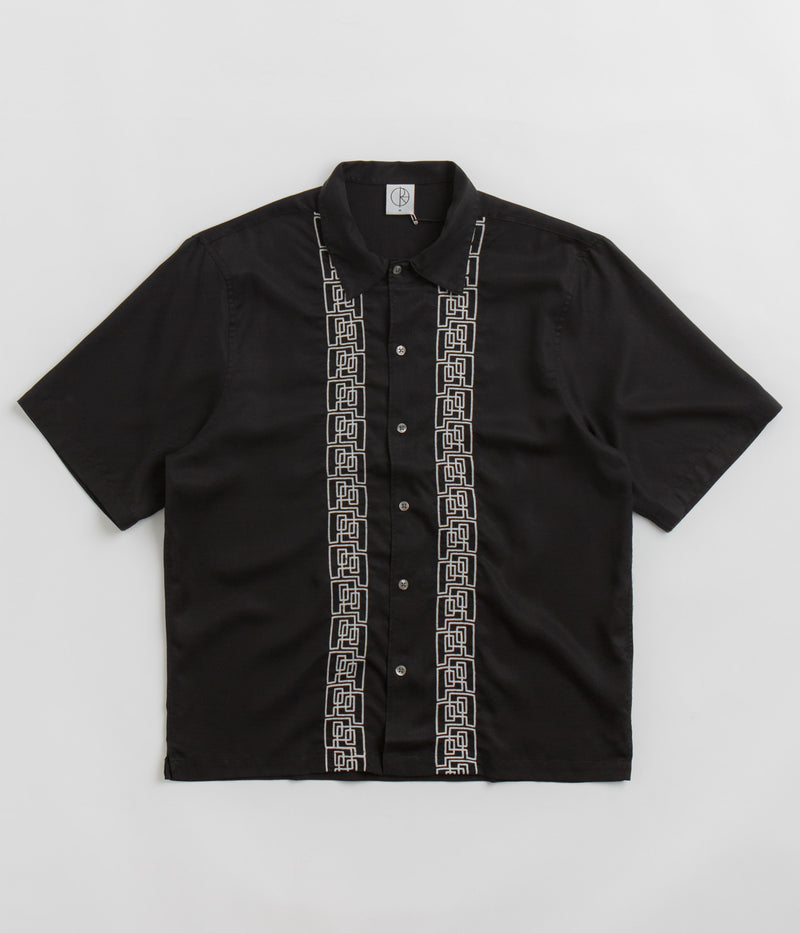 Polar Double P Bowling Shirt in Black and White