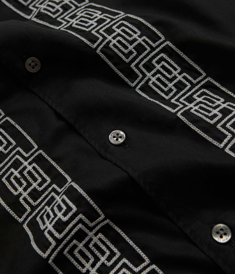 Polar Double P Bowling Shirt in Black and White