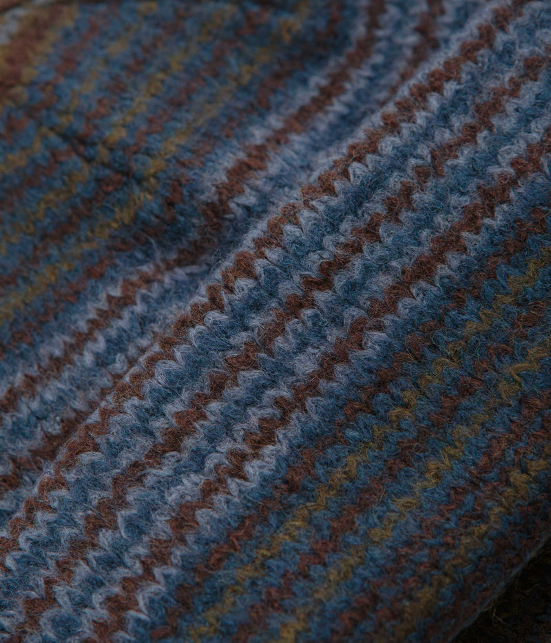 Polar George Beanie in Blue Green Stripe