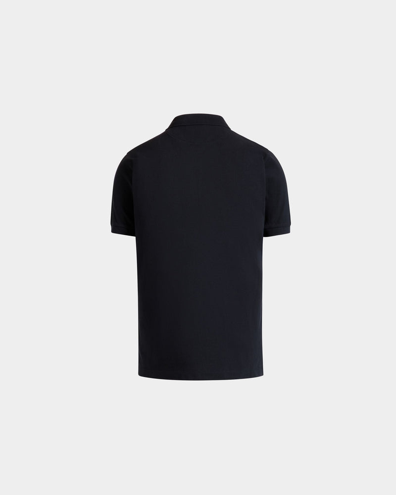 Men's Polo Shirt in Navy Blue Cotton | Bally | Still Life Back