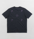 Pop Trading Company Logo T-Shirt in Washed Navy