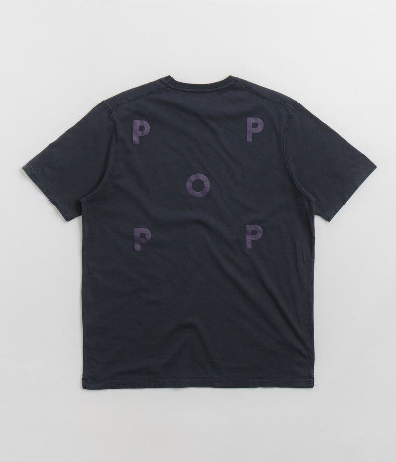 Pop Trading Company Logo T-Shirt in Washed Navy