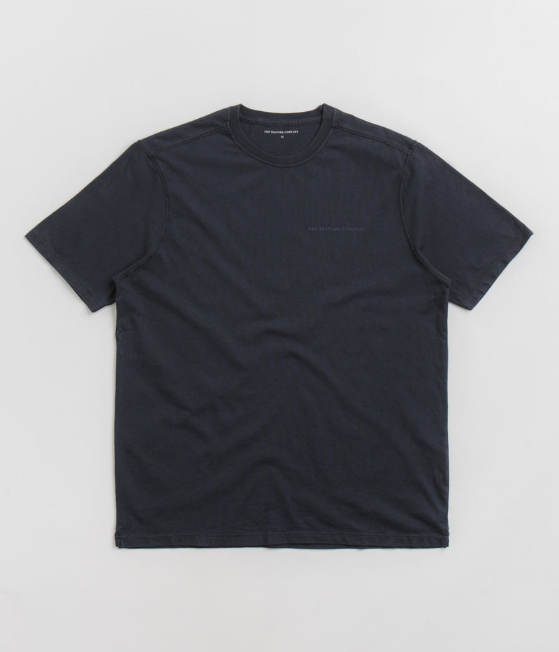 Pop Trading Company Logo T-Shirt in Washed Navy