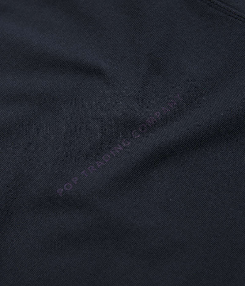 Pop Trading Company Logo T-Shirt in Washed Navy