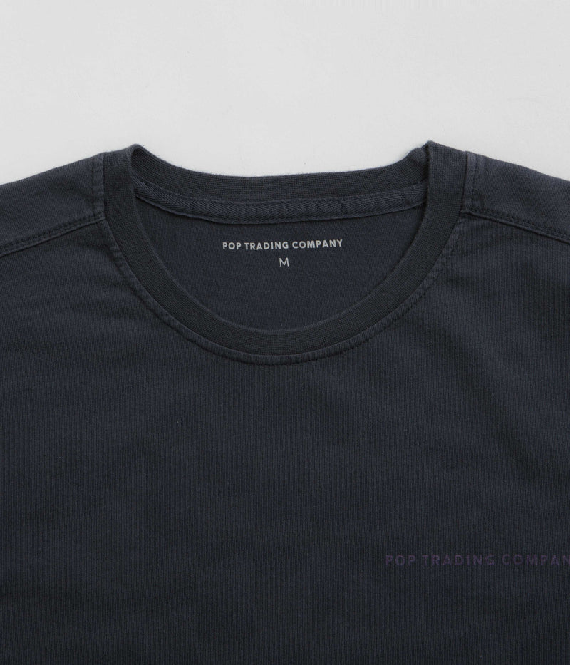 Pop Trading Company Logo T-Shirt in Washed Navy