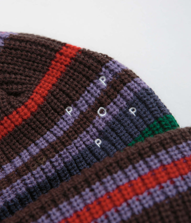 Pop Trading Company Striped Beanie in Multicolour