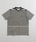 Pop Trading Company Striped Pocket T-Shirt in Navy and Off White