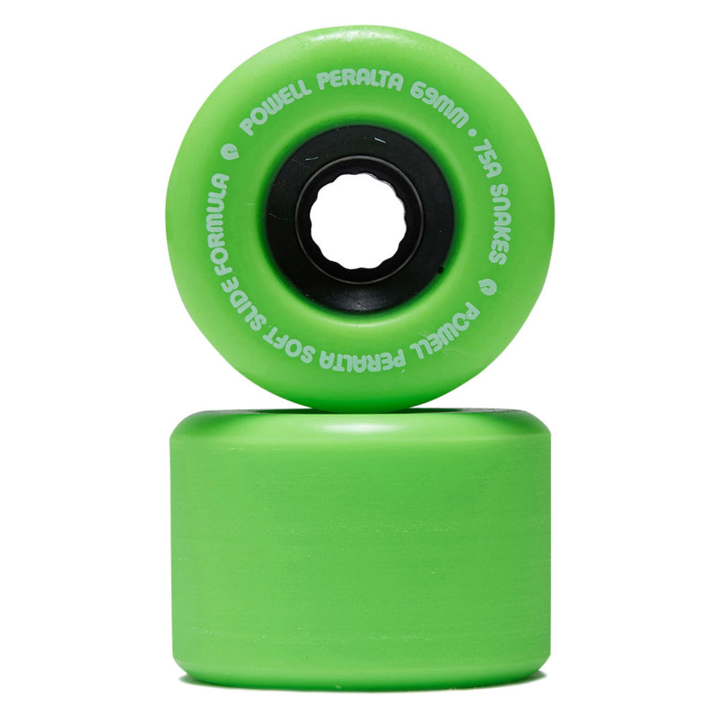 Powell-Peralta Downhill Snakes 02 75a Longboard Wheels - Green/Black Hub - 69mm