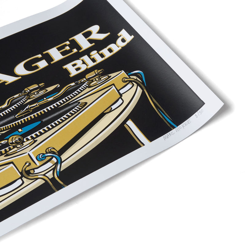 Pragmatic Prints x Blind Ronnie Creager Mixmaster Print - Gold/Blue